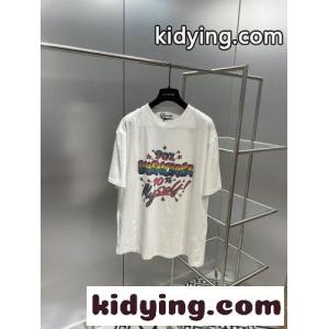 ユニセックス オーバーサイズ プリント バレンシアガ コピーブランド 半袖tシャツ コピー クルーネック 体型カバーkid26HzG1TD
