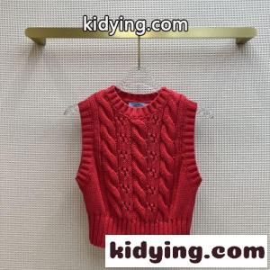 ノースリーブ プルオーバー クルーネック プラダ コピー セーター コピー レディース ニット トップスkid26HzOnSn