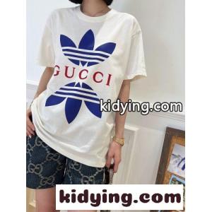 スーパーコピー adidas x gucci スーパーコピー コットンジャージー 半袖 クルーネック トップス グッチ スーパーコピー Tシャツ コピー ユニセックスkid26q8Xjqi