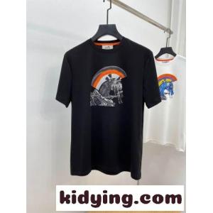 プリント 着心地いい エルメス ブランド コピー 半袖tシャツ コピー クルーネック 春夏 定番 合わせやすい トップスkid261L5Daq