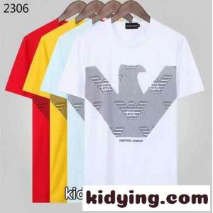 アルマーニ コピー tシャツ コピー クルーネック ロゴ プリント 着心地いい メンズ 半袖 トップスkid26uSfSzu