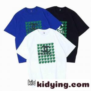 ゆったり 快適 クルーネック ロゴ プリント シャネル ブランド コピー tシャツ コピー 半袖 トップスkid2615HXPz