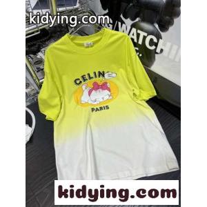 ビッグシルエット 可愛い プリント グラデーション セリーヌ コピー tシャツ コピー カジュアル おしゃれ 半袖 トップスkid265z0jWj