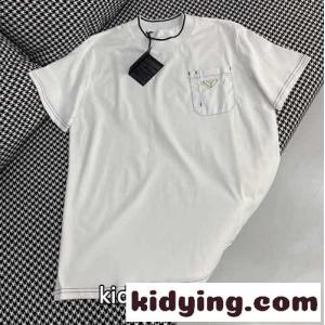 おしゃれ カジュアル クルーネック プラダ スーパーコピー 半袖tシャツ コピー ロゴ 春夏 トップスkid265XzKDy