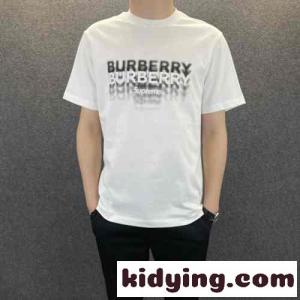 バーバリー スーパーコピー 半袖Tシャツ コピー ベーシック クルーネックロゴプリント 快適 Tシャツkid26zCyWDe