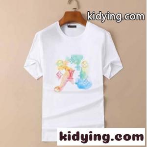 柔らかい 快適 ルイ・ヴィトン tシャツ コピー クルーネック 半袖 おしゃれ カジュアル プリント トップスkid269Hra8f