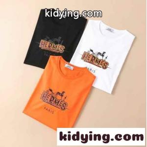 合わせやすい 3色あり カジュアル プリント エルメス コピー 半袖tシャツ コピー サイズ豊富 定番 トップスkid26qquOjq