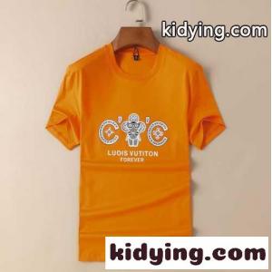 上品 おしゃれ ルイ・ヴィトン tシャツ コピー 半袖  着心地いい シルケット コットン トップスkid26fiy0Ln