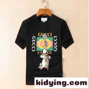 定番 カジュアル 合わせやすい ロゴ プリント グッチ コピーブランド 半袖Tシャツ コピー クルーネック 夏 トップスkid26euWvaq