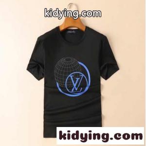 定番 カジュアル おしゃれ プリント ルイ・ヴィトン tシャツ コピー クルーネック 半袖 トップスkid26OLLzuC