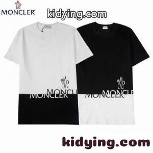 バイカラー プリント カジュアル おしゃれ モンクレール コピー tシャツ コピー 半袖 クルーネック トップスkid26CWzGPb