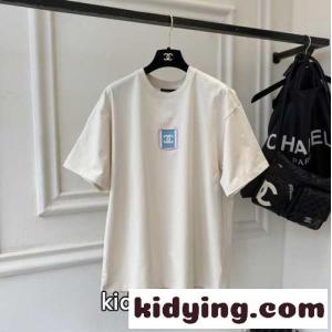 おしゃれ カジュアル ゆったり ロゴ シャネル コピーブランド tシャツ コピー クルーネック コットン 半袖 トップスkid26GvWjGn