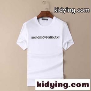 シンプル ロゴ プリント おしゃれ アルマーニ コピー tシャツ コピー クルーネック 半袖 春夏 着心地いい トップスkid26Ljea0b