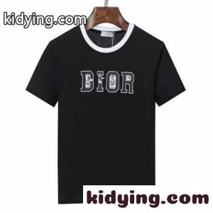 おしゃれ ロゴ クリスチャン・ディオール スーパーコピー Tシャツ コピー 人気 半袖 クルーネック トップス ベーシックkid26raCCSr