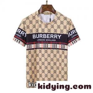 ロゴ プリント ストリート カジュアル おしゃれ バーバリー コピーブランド 半袖Tシャツ コピー クルーネック トップスkid26fuGHHn