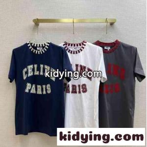 コットン ゆったり ロゴ プリント クルーネック 3色あり スポーツ風 セリーヌ コピーブランド tシャツ コピー 半袖 3色あり トップスkid26aWveKz