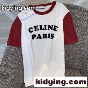 ロゴ プリント バイカラー 半袖 トップス セリーヌ コピー tシャツ コピー おしゃれ カジュアル クルーネックkid26W1XHjy
