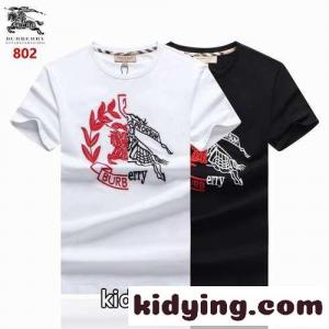 メンズ 快適 かっこいい ロゴ クルーネック バーバリー コピーブランド 半袖Tシャツ コピー ベーシック カジュアル ホワイト ブラックkid26Tn8X9b