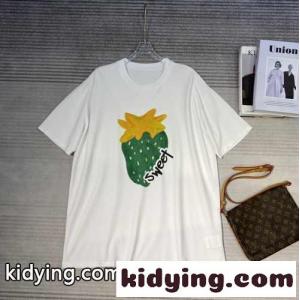 可愛い おしゃれ プリント クルーネック コットン ミュウミュウ コピーブランド 半袖tシャツ コピー カジュアル 合わせやすいkid26eWD4ji
