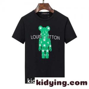 人気 おしゃれ クルーネック 定番 カジュアル トップス ルイ・ヴィトン Tシャツ コピー 着心地いい ブラックkid26eqayiu
