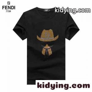 おしゃれ ロゴ 春夏 クルーネック フェンディ コピーブランド Tシャツ コピー カジュアル 着心地いい 半袖 トップスkid265Lnaui