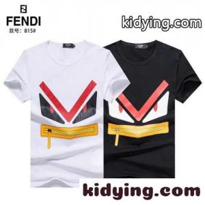 存在感のある 個性的 ストリート プリント フェンディ コピー Tシャツ コピー カジュアル おしゃれ 半袖 トップスkid26raGzae