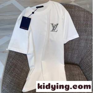 シンプル 定番 人気 ロゴ コットン 春夏 新作 ルイ・ヴィトン Tシャツ コピー 半袖 トップス ユニセックスkid26HriuCu