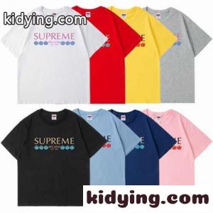 ユニセックス おしゃれ ベーシック ロゴ プリント ゆったり クルーネック シュプリーム コピー tシャツ コピー 半袖 人気kid26q4XXDC