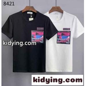おしゃれ ヴァレンティノ コピー Tシャツ コピー 半袖 春夏 トップス クルーネック 着心地いい 人気 カジュアル ホワイト ブラックkid265LPPbq