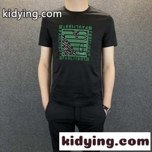 シルケット コットン シンプル 着心地いい 春夏 トップス クルーネック アルマーニ スーパーコピー tシャツ コピー半袖 ホワイト ブラックkid26aCCeOb