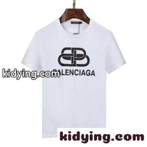 ベーシック お洒落 ロゴ プリント クルーネック バレンシアガ スーパーコピー 半袖tシャツ コピー 合わせやすい カジュアル トップスkid26bS19ba