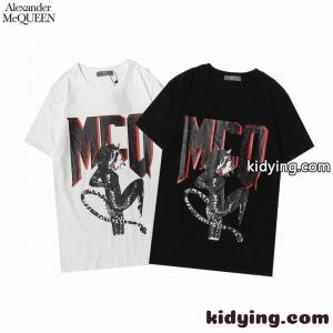 着心地いい ゆったり プリント 人気 アレキサンダー・マックイーン 半袖Tシャツ コピー カジュアル かっこいいkid26aumaKD