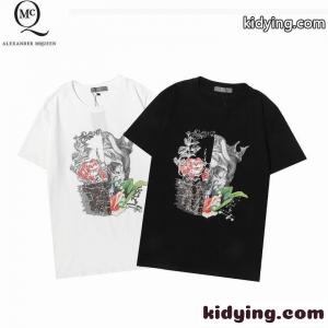 定番 プリント おしゃれ クルーネック アレキサンダー・マックイーン 半袖Tシャツ コピー 合わせやすい 快適 カジュアルkid26viWvei