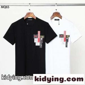 おしゃれ 快適 カジュアル シンプル ロゴ クルーネック アレキサンダー・マックイーン 半袖Tシャツ コピー ホワイト ブラックkid26zCyGfi