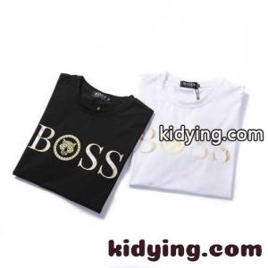 定番 人気 クルック ヒューゴ・ボス Tシャツ コピー 半袖 ロゴ 快適 着心地いい トップス ホワイト ブラックkid26S1LT5r