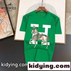 5色あり クルーネック エルメス コピー 半袖tシャツ コピー 快適 定番 合わせやすい カジュアル おしゃれkid269TvOHf