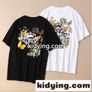 おしゃれ プリント ラウンドネック ロエベ コピー  半袖tシャツ コピー  着心地いい メンズ カジュアル ホワイト ブラックkid26rqua4z