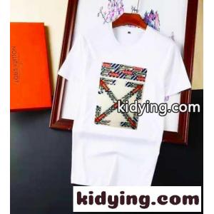 ベーシック お洒落 プリント クルーネック オフホワイト スーパーコピー 半袖Tシャツ コピー 着心地いい カジュアル ホワイト ブラックkid26qSzyia