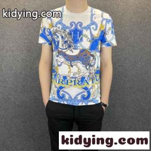 2026春夏 新作 メンズ 半袖Tシャツ ラウンドネック エルメス スーパーコピー Tシャツ コピー プリント カジュアル 柔らかい 快適kid26O1LruC
