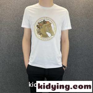 5色あり ラウンドネック カジュアル おしゃれ プリント 柔らかい 快適 エルメス コピー Tシャツ コピー 半袖 春夏kid26b8P1Pr
