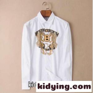 おしゃれ 注目される ロゴ プリント ポロネック バルマン ブランド コピー シャツ コピー トップス カジュアル 長袖 ホワイト ブラックkid26fqKbiq