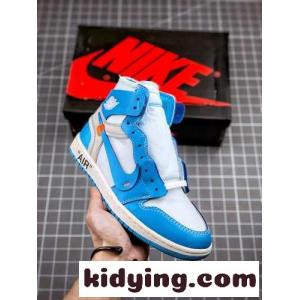 OFF-white ブランド コピー X AJ1 ハイカット ブルー おしゃれ 人気 高品質 オフホワイト ブランド コピー スニーカー コピー メンズ カジュアルkid26TH1nOD