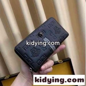 高品質 ロゴ ラウンドファスナー ヴェルサーチ コピーブランドェ 財布 コピー メンズ カード入れ おしゃれ ブラックkid26H9XbOb