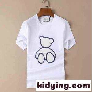 2026春夏新作 グッチ ブランド コピー 半袖Ｔシャツ コピー ホワイト ブラック ラウンドネック プリント 可愛いkid26OjWX9r