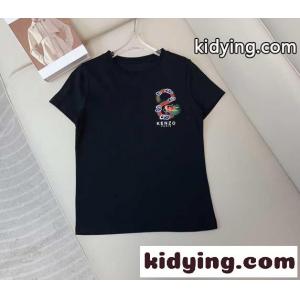 YEAR OF THE DRAGON CREST エンブロイダリー 半袖Tシャツ ケンゾー Tシャツ コピー ブラックkid26W9XrGr