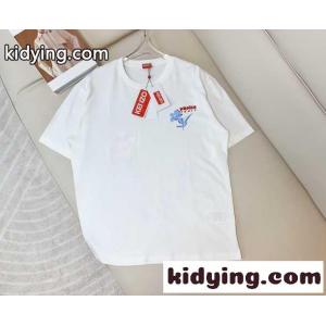 KENZO DRAWN FLOWERS 半袖Tシャツ ケンゾー Tシャツ コピー ホワイトkid26KzGzqC