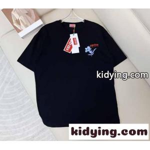 KENZO DRAWN FLOWERS 半袖Tシャツ ケンゾー Tシャツ コピー ブラックkid264TPj4v