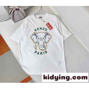 人気 クルーネック プリント ケンゾー Tシャツ コピー ユニセックス コットン ホワイトkid2609HX1j