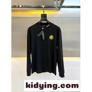 ベーシック メンズ 合わせやすい ヴェルサーチ コピーェ Tシャツ 偽物 長袖Tシャツ ブラックkid26u8595n