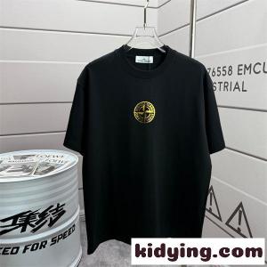STONE ISLAND ストーンアイランド コピー 爆売れ注目 ブラック シンプル モード 洗練 ストリート 半袖Tシャツkidying26i0fSjC